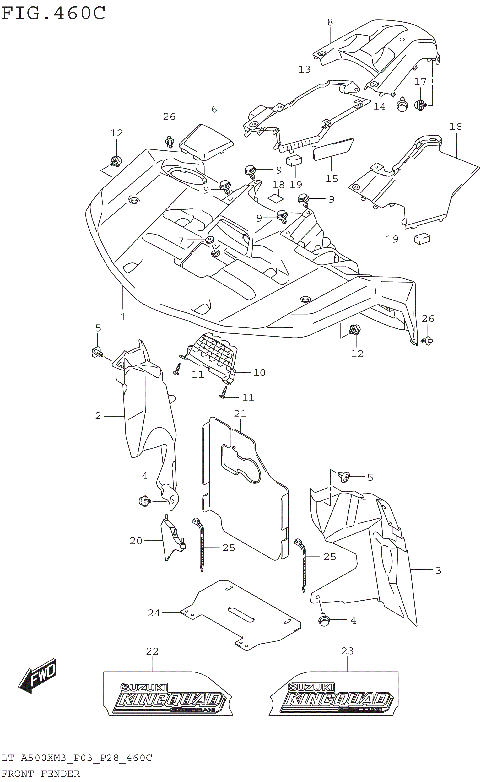 FRONT FENDER (LT-A500XPM3 P28)(2)