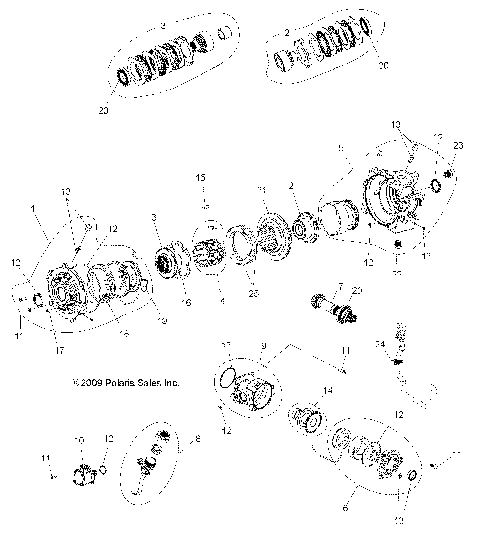 DRIVE TRAIN, FRONT GEARCASE INTERNALS (Built 3/06/10 and After) - A10ZX55FX/FF (49ATVGEARCASEFWBD1332804)