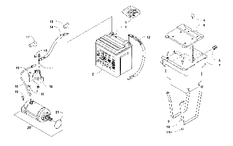 BATTERY AND STARTER MOTOR ASSEMBLY [97429]