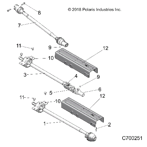 DRIVE TRAIN, FRONT, MID, REAR PROP SHAFT - R19RSM99AL (C700251)