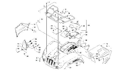 FRONT RACK, BODY PANEL, AND HEADLIGHT ASSEMBLIES [99922]