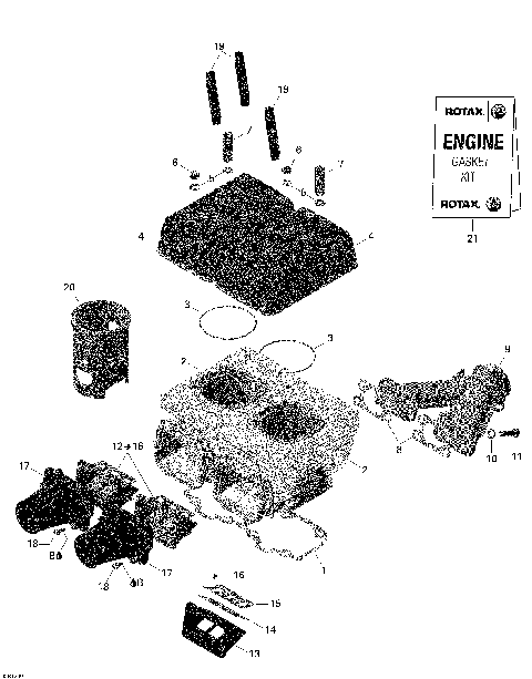 01- Cylinder, Exhaust Manifold And Reed Valve