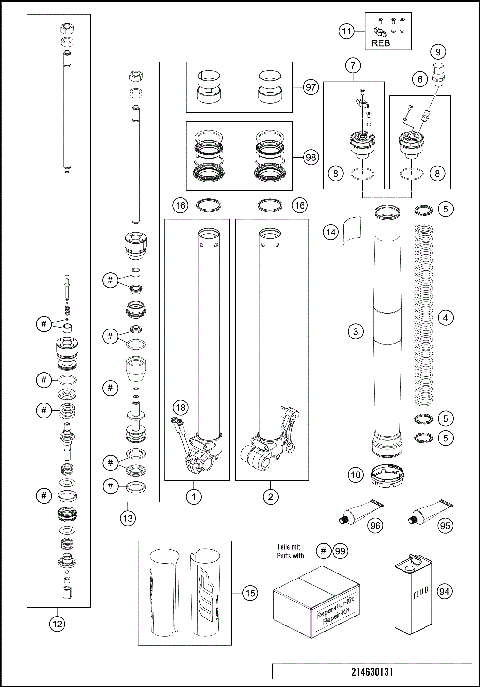 FRONT FORK DISASSEMBLED