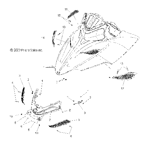 BODY, HOOD, FRONT HINGE ASM. - S15PU6NSL/NEL (49SNOWHOODMTG10600WIDE)