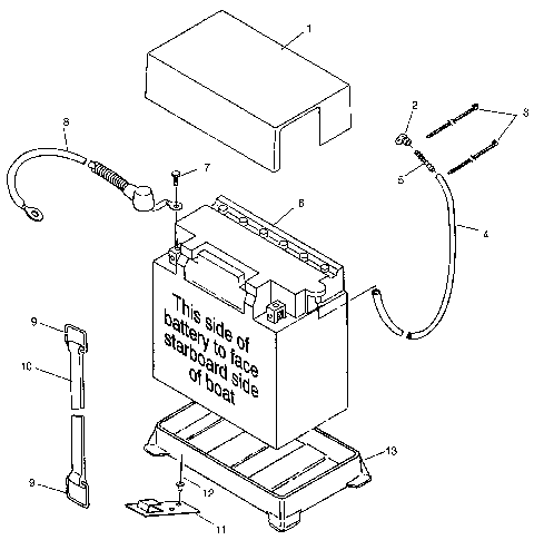 BATTERY BOX SLT 700 B964166 and  Intl. SLT 700 I964166 (4933923392B005)