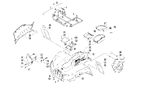 FRONT RACK, BODY PANEL, AND HEADLIGHT ASSEMBLIES [92668]