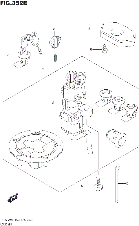 LOCK SET (SEE NOTE 1)