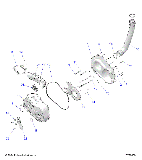 DRIVE TRAIN, CLUTCH COVER AND DUCTING - Z25NEB99A4/B4 (C750480)