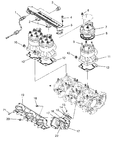 CYLINDER & MANIFOLD SL 650 STD B954358 (4932923292B013)
