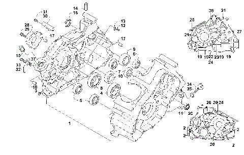 CRANKCASE ASSEMBLY (Up to VIN: 4UF07MPV77T305713)[85983]