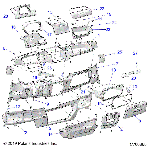 BODY, DASH - R20RRE99F1/F9/FK/S99C1/C9/CK/S99F1/F9/FK/P99CF/FF (C700868)