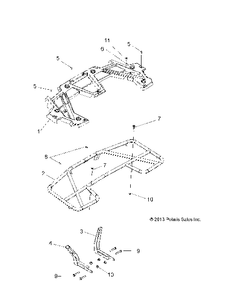BODY, REAR RACK - A14MS46AA (49ATVRACKMTGRR14SP400)