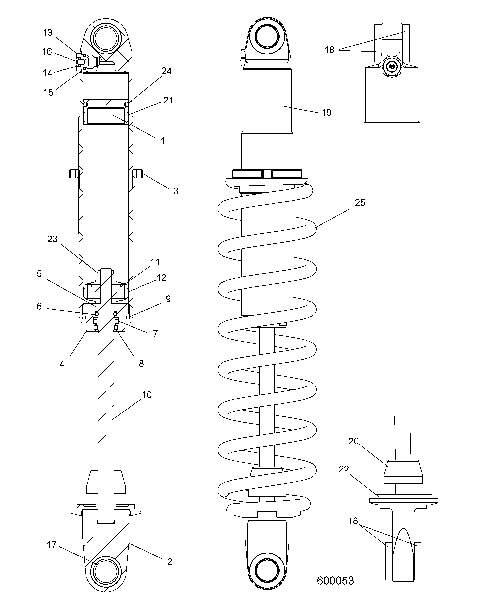 SUSPENSION, SHOCK, REAR TRACK (COIL OVER) - S19EHM8PS (600053)