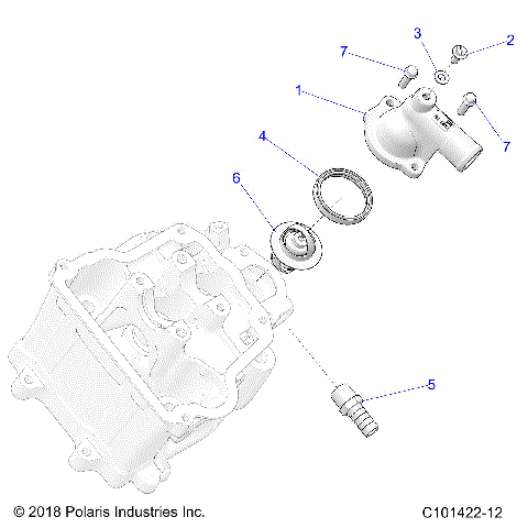 ENGINE, THERMOSTAT and COVER - A19SEA50B1/B7/SEE50B7/B3/SEG50B4 [C101422-12]