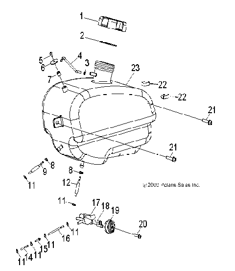BODY, FUEL TANK and HOSES - A09FA09AA/AB (49ATVFUEL09SP90)