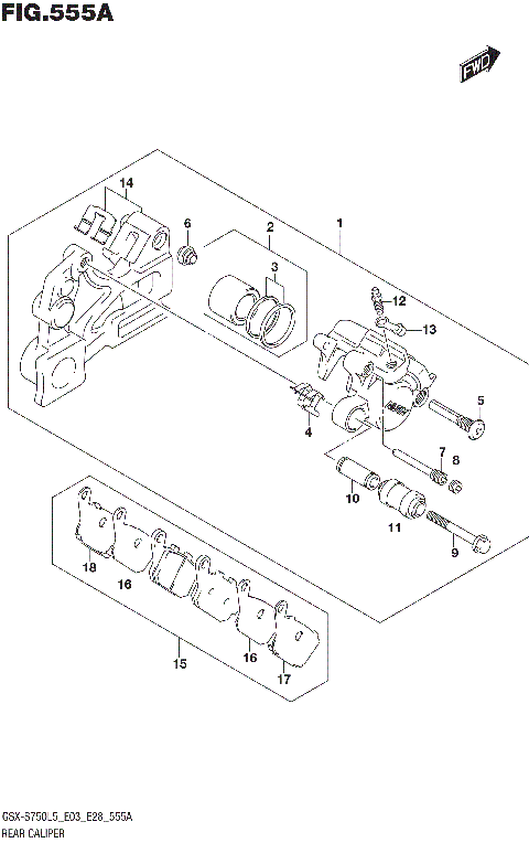 REAR CALIPER (GSX-S750L5 E03)