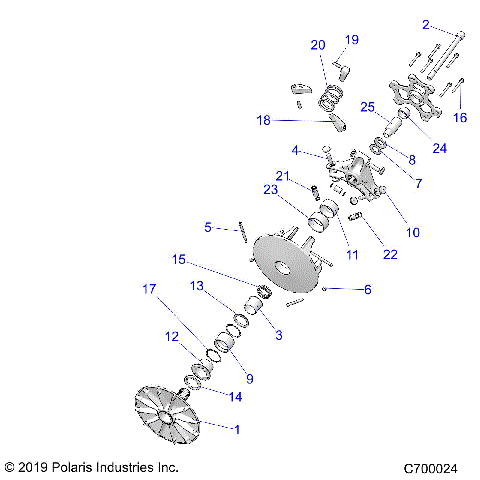 DRIVE TRAIN, PRIMARY CLUTCH - R18RRU99AS/BS (C700024)