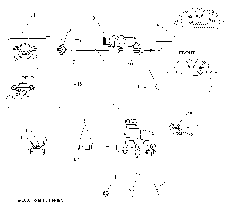 BRAKES, LINES and MASTER CYLINDER - R09HH68/HY68 ALL OPTIONS (49RGRBRAKELINES097004X4)