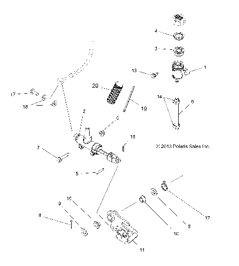 BRAKES, BRAKE PEDAL and MASTER CYLINDER - A14DH57FJ (49ATVBRAKEFOOT14SP570I)