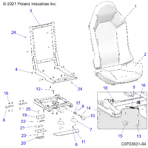 BODY, SEAT ASM., DRIVER - Z22NAS99CZ (C0703631-04)