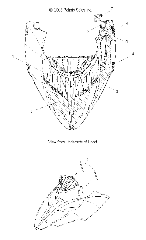 BODY, HOOD FOAM and FOIL - S10PR8ESA/ESL (49SNOWHOODSCFL09700RMK)