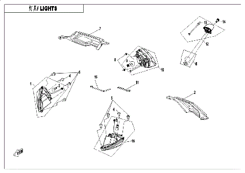 LIGHTS (USA, WITHOUT TURN LIGHT)