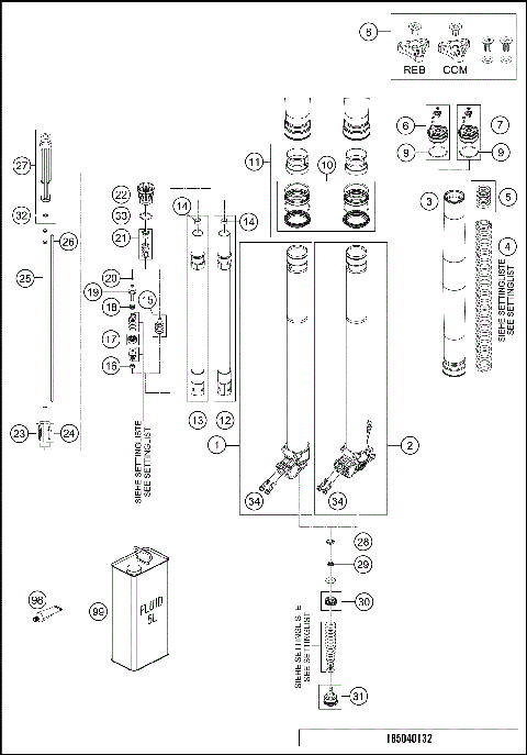 FRONT FORK DISASSEMBLED