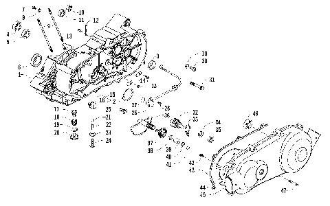 LEFT CRANKCASE AND COVER ASSEMBLY [92814]