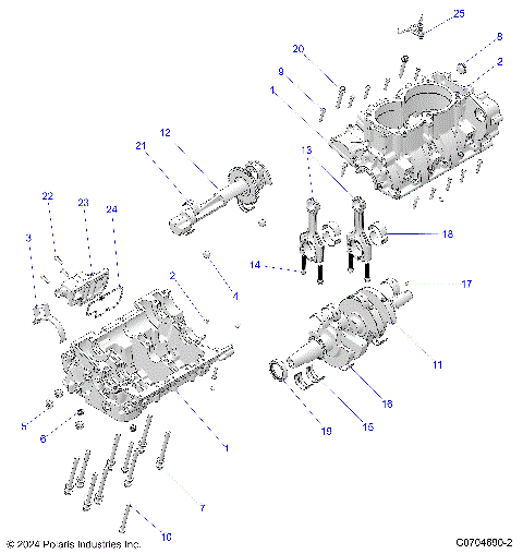 ENGINE, CRANKCASE, CRANKSHAFT