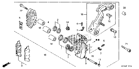 LEFT FRONT BRAKE CALIPER