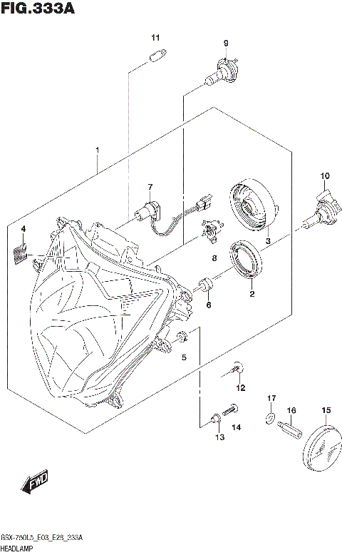 HEADLAMP (GSX-R750L5 E03)