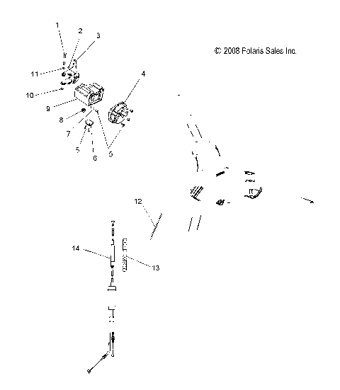 ENGINE, THROTTLE CONTROL ASM. - S12PT6HSL/HEL (49SNOWTHROTTLE09600TRG)