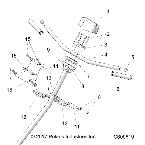 STEERING, H-BAR, STEERING POST, GRIPS - S21CBU5BSL (C600819)