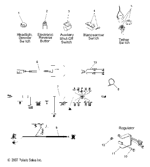 ELECTRICAL , SWITCHES and COMPONENTS - S08MX6FS/FE (49SNOWELECT08600RR)