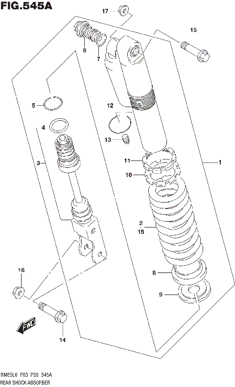 REAR SHOCK ABSORBER (RM85L6 P03)