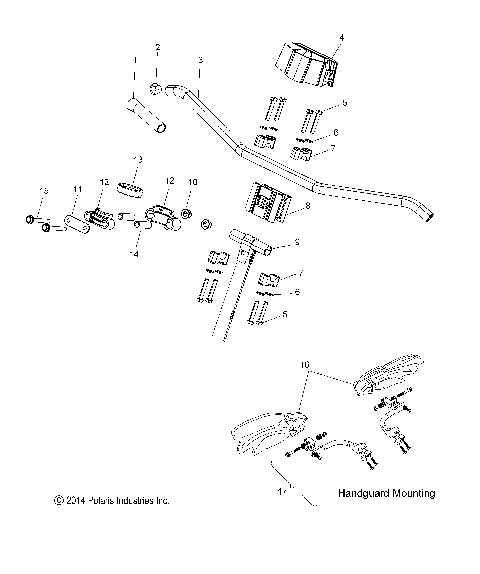 STEERING, UPPER and HANDLEBAR ASM. - S15DP8 ALL OPTIONS (49SNOWHANDLEBAR15PROS)