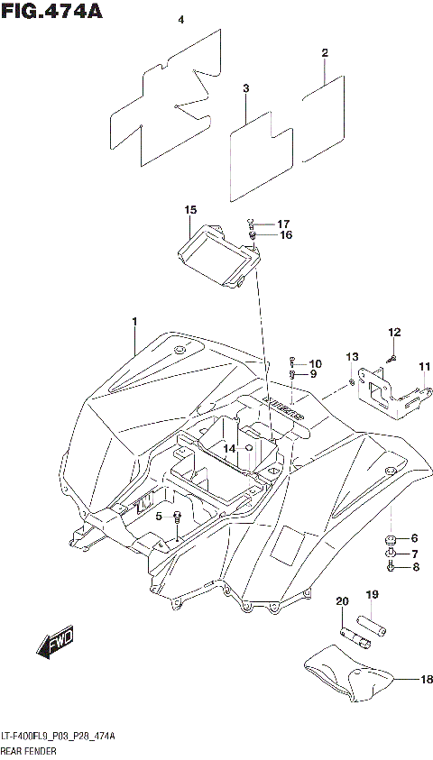 REAR FENDER (LT-F400FL9 P03)