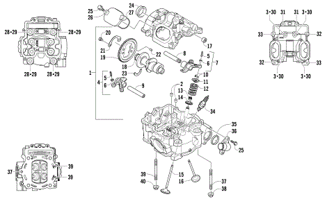 CYLINDER HEAD AND CAMSHAFT/VALVE ASSEMBLY