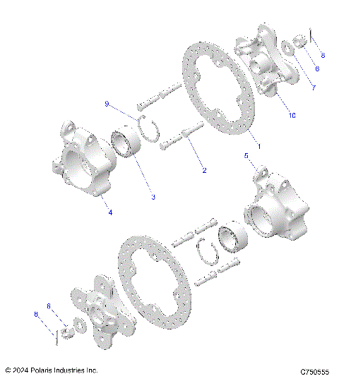 SUSPENSION, FRONT CARRIER AND HUB - Z24NME99RM/SM (C750555)