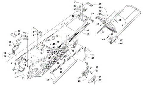 TUNNEL, REAR BUMPER, AND SNOWFLAP ASSEMBLY