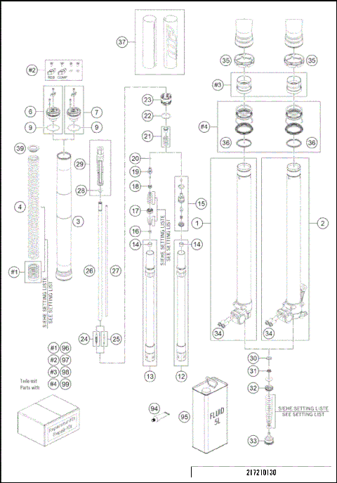 FRONT FORK DISASSEMBLED