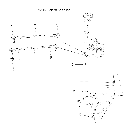 DRIVE TRAIN, GEAR SELECTOR MOUNTING - A08CL50AA (49ATVGEARSELECT086X6)