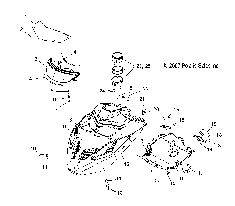 BODY, HOOD ASM. - S09MX6FE (49SNOWHOOD08600RR)