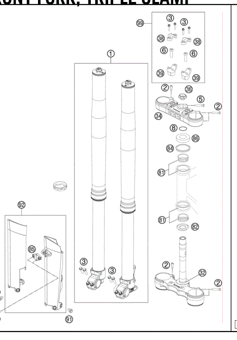 FRONT FORK,TRIPLECLAMP 