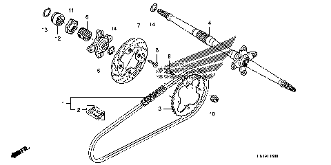 REAR WHEEL AXLE@DRIVE