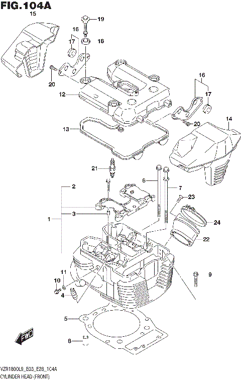 CYLINDER HEAD (FRONT) (VZR1800L9 E28)
