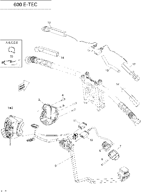 10- Steering Wiring Harness 600 HO ETEC
