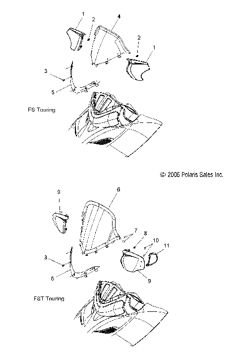 WINDSHIELD - S07PT7ES/PT7EE/PT7FS/PT7FE (49SNOWWINDSHLDFSTOUR)