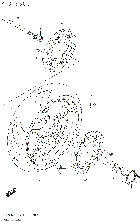 FRONT WHEEL (SV650AM4 E28)
