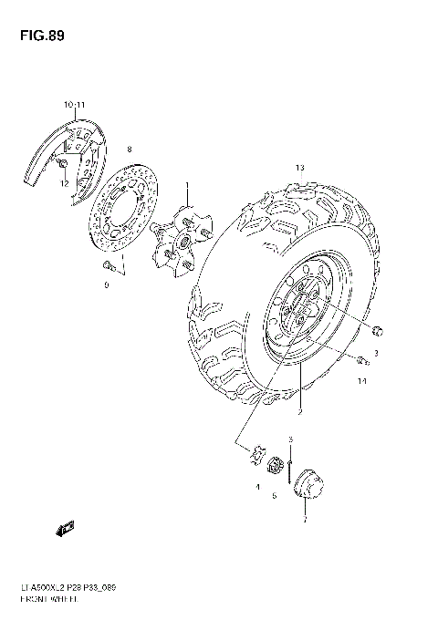 FRONT WHEEL (LT-A500X E33)